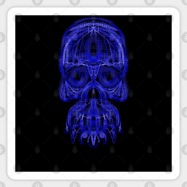 Electroluminated Skull - Blue Sticker by Boogie 72